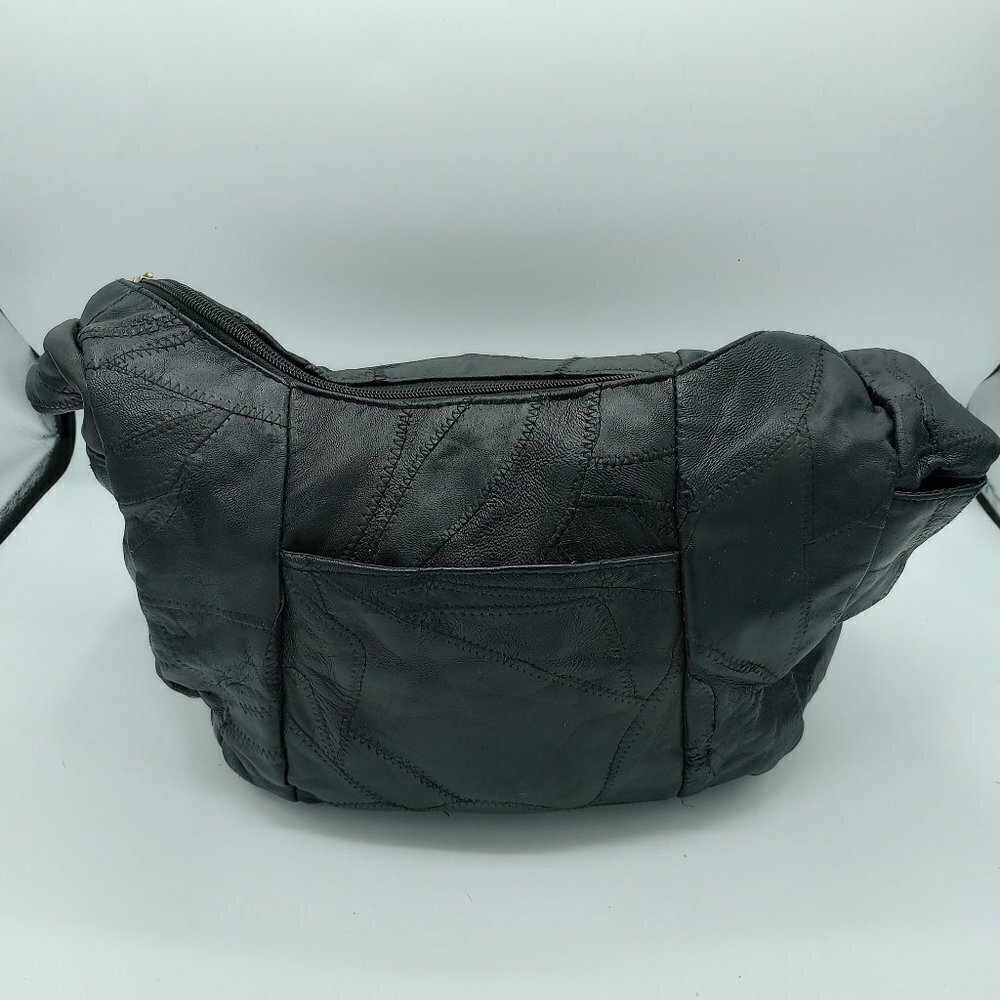 Black Quilted Lightweight Bag - Faux Leather